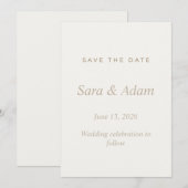 Elegante beige Save-the-Date-Hochzeit Save The Date (Vorne/Hinten)