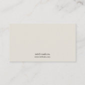 Elegante Beige & Schwarze Massage Therapie Art Visitenkarte (Rückseite)