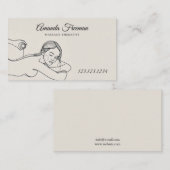 Elegante Beige & Schwarze Massage Therapie Art Visitenkarte (Vorne/Hinten)