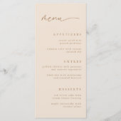 Elegante Beige Script Wedding Menükarte (Vorderseite)