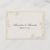 Elegante Beige Scrollwork Wedding Reception Card Begleitkarte (Rückseite)