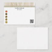 Elegante Beige Silk, Social Media & QR Code Mitteilungskarte (Vorne/Hinten)
