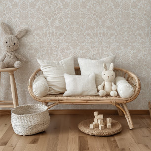 Elegante Beige Sonnenblumen und Grapevine Tapete