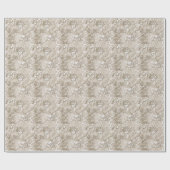 Elegante beige Spitze mit Diamant Geschenkpapier (Flach)