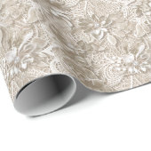 Elegante beige Spitze mit Diamant Geschenkpapier (Rolleneckpunkt)