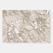 Elegante beige Spitze mit Diamant Geschenkpapier Set (Vorderseite 2)