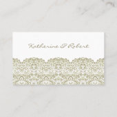 Elegante Beige Spitze Platzkarte (Rückseite)