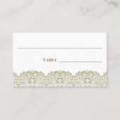 Elegante Beige Spitze Platzkarte (Vorderseite)
