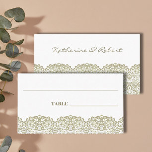 Elegante Beige Spitze Platzkarte