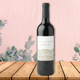 Elegante Beige Spitze Weinetikett