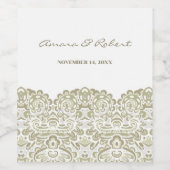 Elegante Beige Spitze Weinetikett (Einzelnes Label)