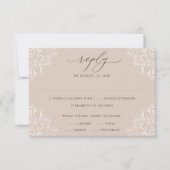Elegante Beige Taupe Klassische neutrale Hochzeit RSVP Karte (Vorderseite)