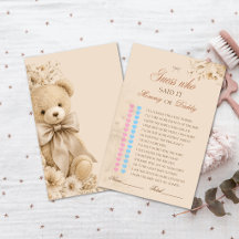 Elegante Beige-Teddybär-Rate-wer-Spielkarte