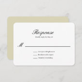 Elegante Beige UAWG Response Card RSVP Karte (Vorne/Hinten)