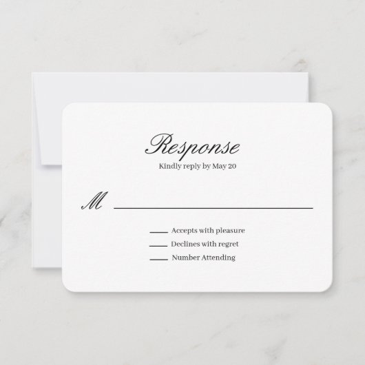 Elegante Beige UAWG Response Card RSVP Karte (Vorderseite)