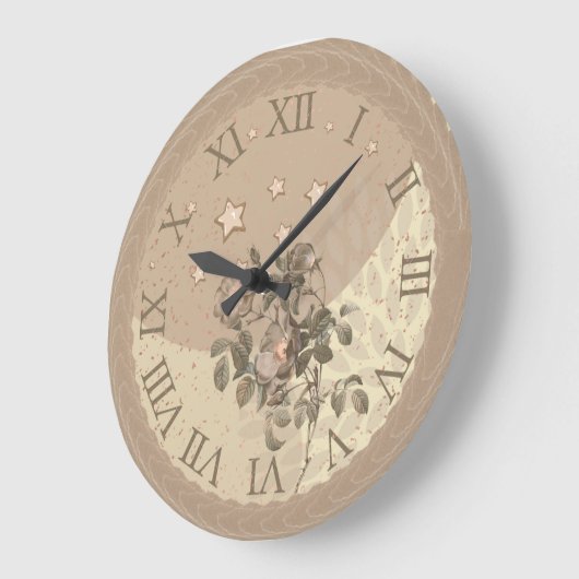 Elegante beige Uhr Uhr mit blumengeschmückter Touc (Winkel)