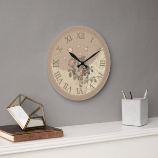 Elegante beige Uhr Uhr mit blumengeschmückter Touc