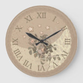 Elegante beige Uhr Uhr mit blumengeschmückter Touc (Vorderseite)