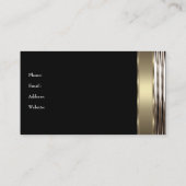 Elegante Beige und Black Business Card Visitenkarte (Rückseite)