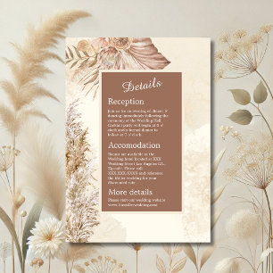 Elegante, beige und braun-braune, neutrale Hochzei Begleitkarte