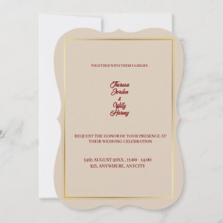 Elegante Beige- und Burgunder-Blumenhochzeitseinla Einladung