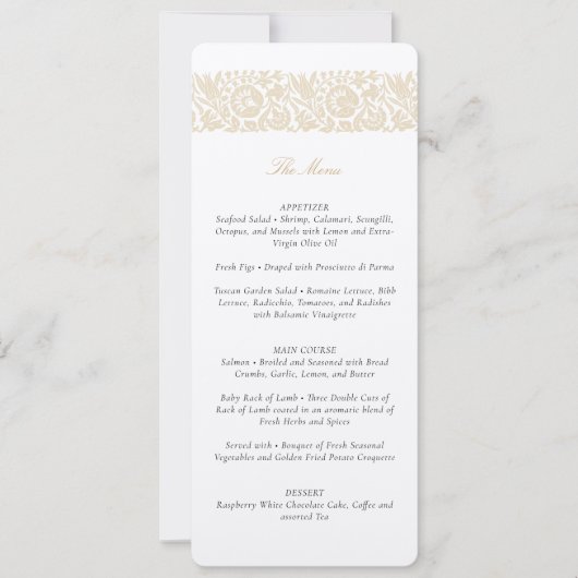 Elegante Beige- und Elfenbeinblütenkarte Einladung (Vorderseite)