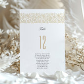 Elegante Beige und Elfenbeinflora-Tischnummer Einladung