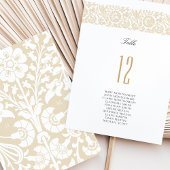 Elegante Beige und Elfenbeinflora-Tischnummer Einladung