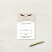Elegante beige und gold Lash Termin Post-it Klebezettel (Auf Schreibtisch)