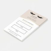 Elegante beige und gold Lash Termin Post-it Klebezettel (angewinkelt)