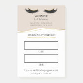 Elegante beige und gold Lash Termin Post-it Klebezettel (Vorderseite)