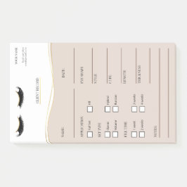 Elegante beige und goldene Lash-Kunden-Post-it®-No Post-it Klebezettel