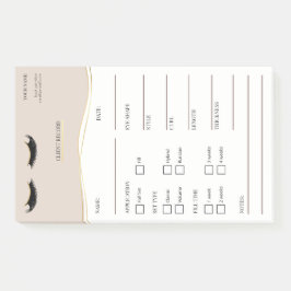 Elegante beige und goldene Lash-Kunden-Post-it®-No Post-it Klebezettel