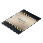 Elegante Beige und Schwarz Notizblock (Linke Seite)