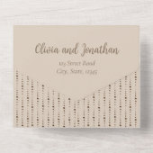 Elegante Beige Verziert in einer Hochzeitseinladun All In One Einladung (Rückseite)