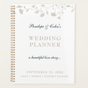 Elegante Beige Viktorianische Bibliothek Buchdecke Planer