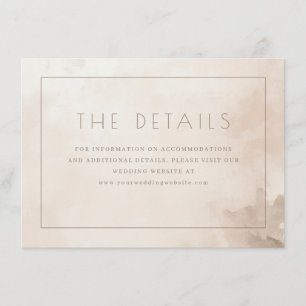 Elegante Beige-Wasserfarbe-Details Begleitkarte
