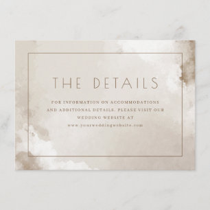 Elegante beige Wasserfarbe-Details Begleitkarte