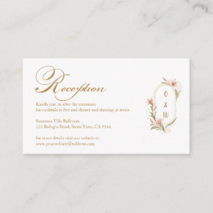 Elegante beige Wasserfarbe-Monogramm-Hochzeitsdeta Begleitkarte