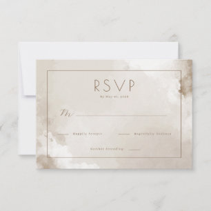 Elegante Beige-Wasserfarbe-RSVP RSVP Karte