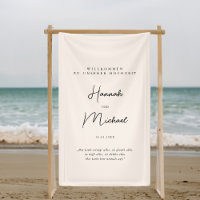 Elegante, beige, "Willkommen zu unserer Hochzeit"