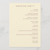 Elegante beigefarbene Hochzeitsringe Programm (Rückseite)