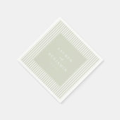 Elegante beigefarbene Streifen und Hellgrün Serviette (Ecke)