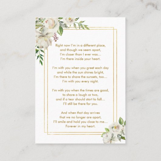 Elegante Beileid Beerdigung Gedenkkarten Visitenkarte (Rückseite)