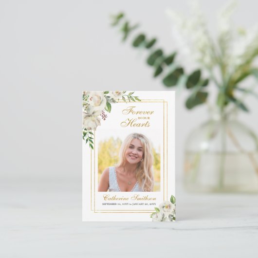 Elegante Beileid Beerdigung Gedenkkarten Visitenkarte (Stehend Vorderseite)