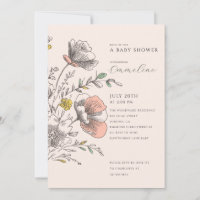 Elegante bemalte Baby-Party mit Wildblumen-Motiv