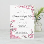 Elegante bemalte Blumenhäuser Einladung (Stehend Vorderseite)