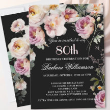*Elegante bemalte florale 80. Geburtstagsfeier