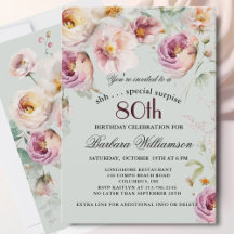 Elegante bemalte florale Überraschung zum 80. Gebu
