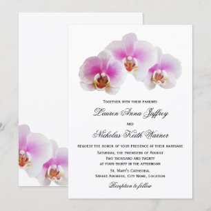 Elegante bemalte Orchideen Hochzeiten Einladungen